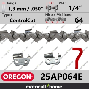 Chaîne de tronçonneuse Oregon 25AP064E ControlCut 1/4" 1,3mm/.050andquot; 64 maillons-20