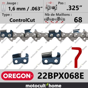 Chaîne de tronçonneuse Oregon 22BPX068E ControlCut .325" 1,6mm/.063andquot; 68 maillons-20