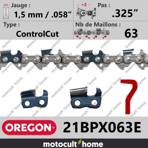 Chaîne de tronçonneuse Oregon 21BPX063E ControlCut .325" 1,5mm/.058andquot; 63 maillons-20