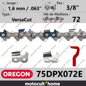 Chaîne de tronçonneuse Oregon 75DPX072E VersaCut 3/8" 1,6mm/.063andquot; 72 maillons-20