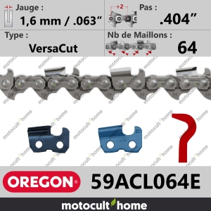 Chaîne de tronçonneuse Oregon 59ACL064E VersaCut .404" 1,6mm/.063andquot; 64 maillons-20