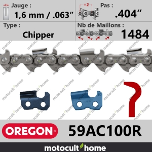 Rouleau de Chaîne de tronçonneuse Oregon 59AC100R Chipper .404" 1,6mm/.063andquot; 1484 maillons-20