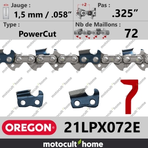 Chaîne de tronçonneuse Oregon 21LPX072E PowerCut .325" 1,5mm/.058andquot; 72 maillons-20