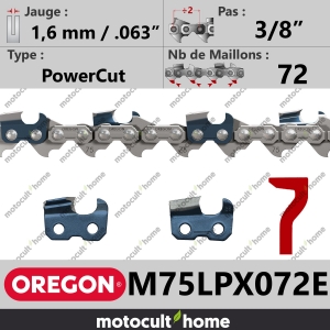Chaîne de tronçonneuse Oregon M75LPX072E DuraCut 3/8" 1,6mm/.063andquot; 72 maillons-20