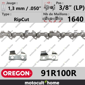 Rouleau de Chaîne de tronçonneuse Oregon 91R100R RipCut 3/8" (LP) 1,3mm/.050andquot; 1640 maillons-20