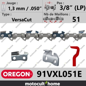 Chaîne de tronçonneuse Oregon 91VXL051E VersaCut 3/8" (LP) 1,3mm/.050andquot; 51 maillons-20