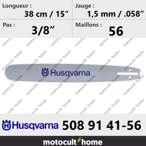 Guide de tronçonneuse Husqvarna 508914156 ( 5089141-56 / 508 91 41-56) 37 cm-20
