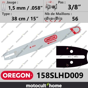 Guide de tronçonneuse Oregon 158SLHD009 Pro-Lite 38 cm 3/8"-20