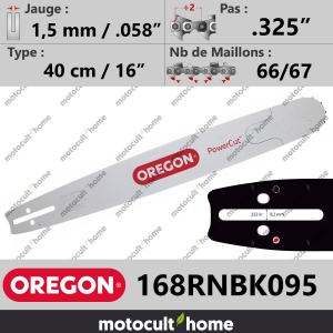 Guide de tronçonneuse Oregon 168RNBK095 PowerCut 40 cm .325"-20