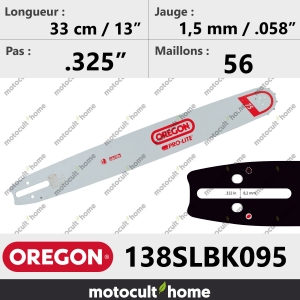 Guide de tronçonneuse Oregon 138SLBK095 Pro-Lite 33 cm-20