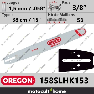 Guide de tronçonneuse Oregon 158SLHK153 Pro-Lite 38 cm 3/8"-20