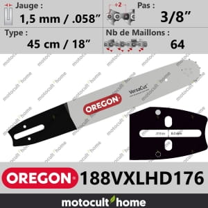Guide de tronçonneuse Oregon 188VXLHD176 VersaCut 45 cm 3/8"-20
