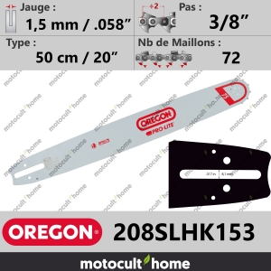 Guide de tronçonneuse Oregon 208SLHK153 Pro-Lite 50 cm 3/8"-20