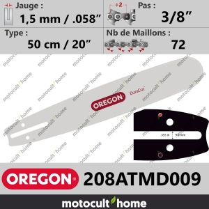 Guide de tronçonneuse Oregon 208ATMD009 DuraCut 50 cm 3/8"-20