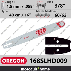 Guide de tronçonneuse Oregon 168SLHD009 Pro-Lite 40 cm 3/8"-20