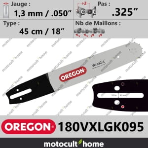 Guide de tronçonneuse Oregon 180VXLGK095 VersaCut 45 cm .325"-20