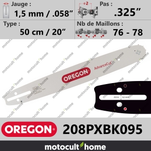 Guide de tronçonneuse Oregon 208PXBK095 AdvanceCut 50 cm .325"-20