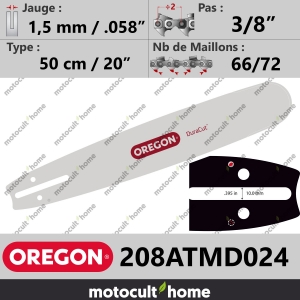 Guide de tronçonneuse Oregon 208ATMD024 DuraCut 50 cm 3/8"-20