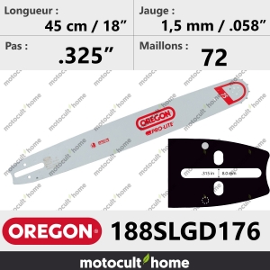 Guide de tronçonneuse Oregon 188SLGD176 Pro-Lite 45 cm-20