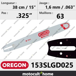 Guide de tronçonneuse Oregon 153SLGD025 Pro-Lite 38 cm-20