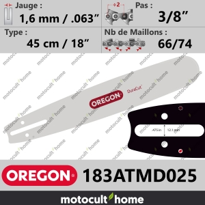 Guide de tronçonneuse Oregon 183ATMD025 DuraCut 45 cm 3/8"-20