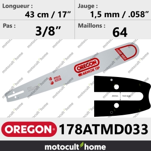 Guide de tronçonneuse Oregon 178ATMD033 Armor Tip 43 cm-20