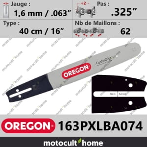 Guide de tronçonneuse Oregon 163PXLBA074 ControlCut 40 cm .325"-20