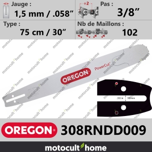 Guide de tronçonneuse Oregon 308RNDD009 PowerCut 75 cm 3/8"-20