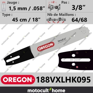 Guide de tronçonneuse Oregon 188VXLHK095 VersaCut 45 cm 3/8"-20