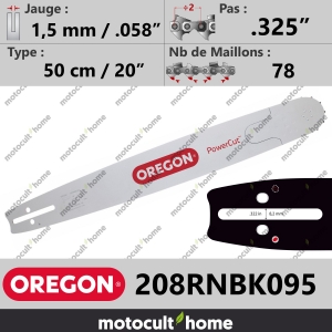 Guide de tronçonneuse Oregon 208RNBK095 PowerCut 50 cm .325"-20