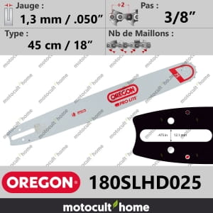 Guide de tronçonneuse Oregon 180SLHD025 Pro-Lite 45 cm 3/8"-20