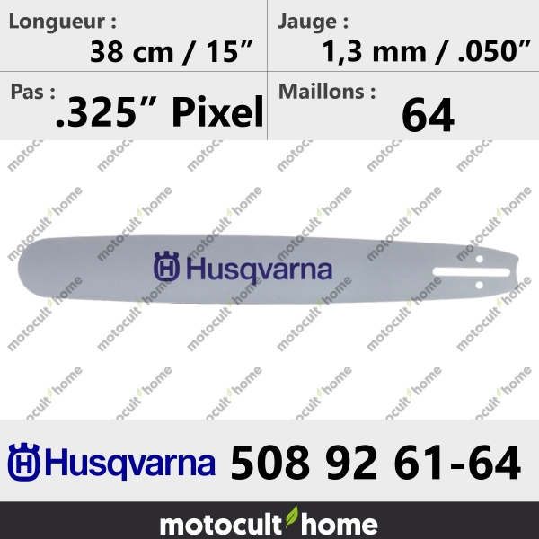 Guide de tronçonneuse Husqvarna 508926164 ( 5089261-64 / 508 92 61-64 ) 37 cm-20